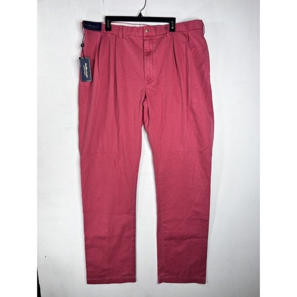 Polo Ralph Lauren Mens Coral Classic Pleated Fit Pants Sz 42T×36 Read - Picture 2 of 16